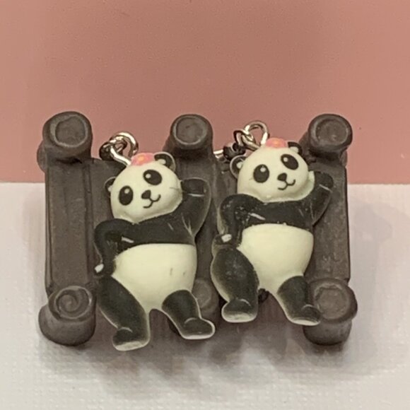 Panda Earring, Panda Bear Jewelry, Gift, Panda Jewelry, Silly Animal Earring - Picture 4 of 9